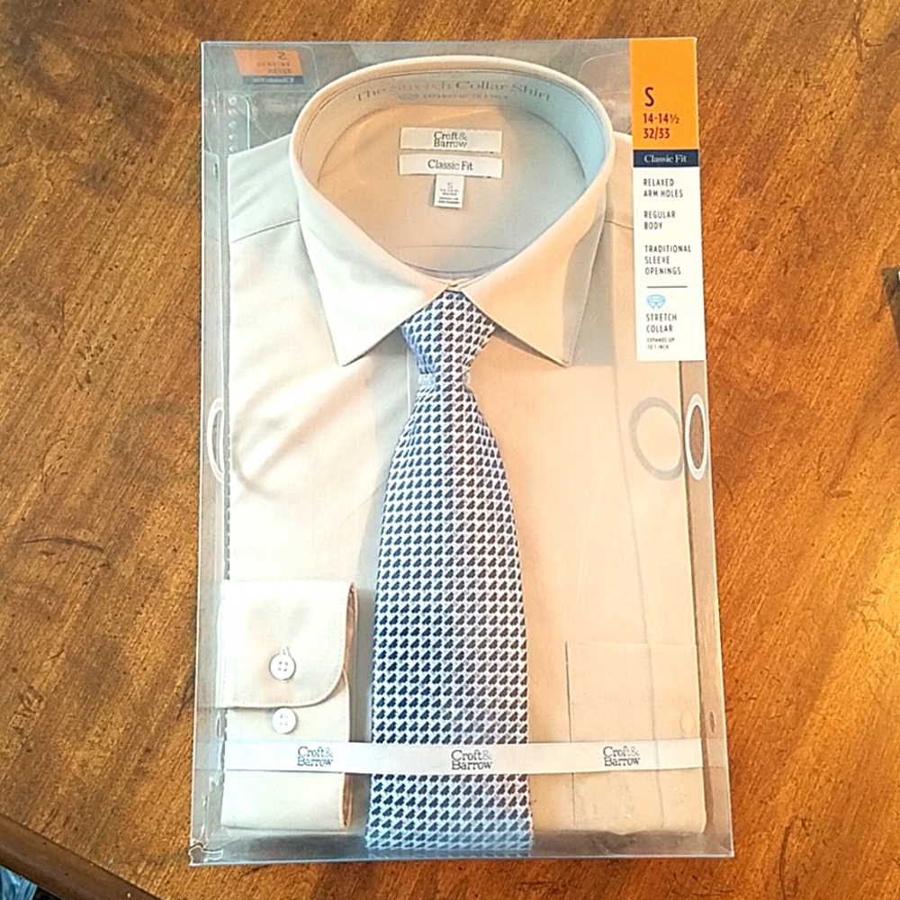 🆕️ Croft & Barrow Men's Shirt & Tie box set Small